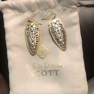 Kendra Scott Silver &Gold Sadie Statement Earrings